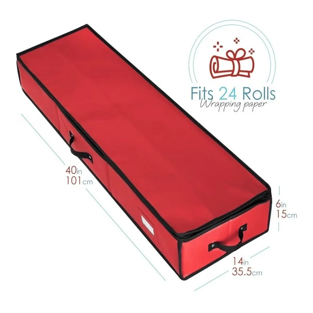 Red Heavy Duty Christmas Wrapping Paper Storage‎ Organizer Bag